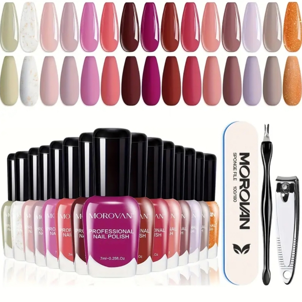 Professional Nail Polish Set - Pink, Red, Purple Shades